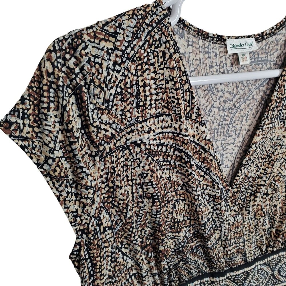 Coldwater Creek Size 18W Dress Geometric Print Flowy Jersey Knit A-line Stretch - Picture 5 of 9